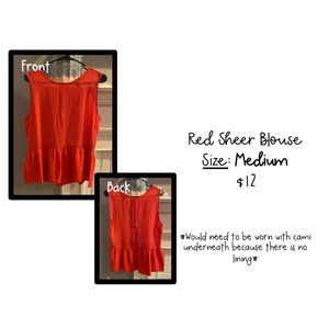 Red Sheer Blouse
